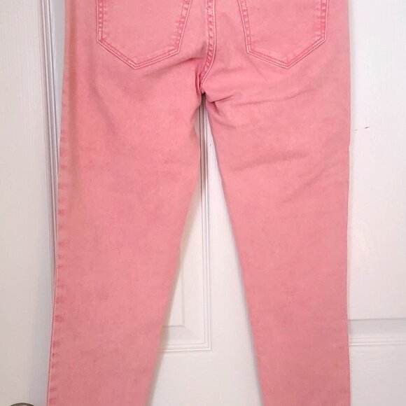 FRAYED Jordan Midrise Ankle Skinny Pink Jeans Size 00/24 RARE FIND Rare Color - Picture 11 of 13